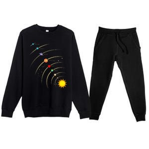 Solar System Planets & Orbit Educational Astrology Premium Crewneck Sweatsuit Set