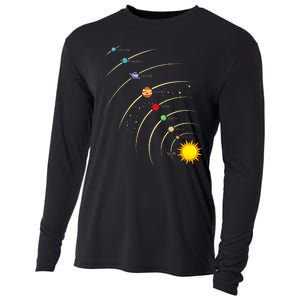 Solar System Planets & Orbit Educational Astrology Cooling Performance Long Sleeve Crew