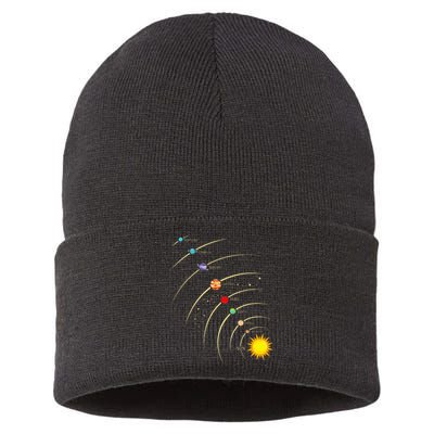 Solar System Planets & Orbit Educational Astrology Sustainable Knit Beanie