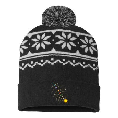 Solar System Planets & Orbit Educational Astrology USA-Made Snowflake Beanie