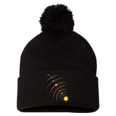 Solar System Planets & Orbit Educational Astrology Pom Pom 12in Knit Beanie