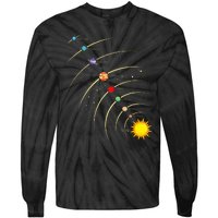 Solar System Planets & Orbit Educational Astrology Tie-Dye Long Sleeve Shirt