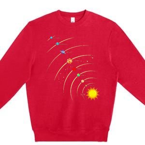 Solar System Planets & Orbit Educational Astrology Premium Crewneck Sweatshirt