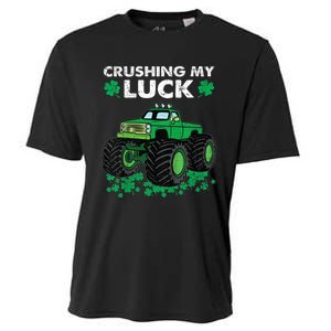 s St Patricks Day Boys s Crushing My Luck Monster Truck Cooling Performance Crew T-Shirt