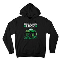 s St Patricks Day Boys s Crushing My Luck Monster Truck Hoodie