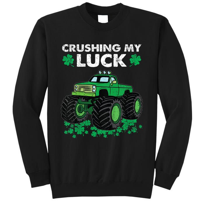 s St Patricks Day Boys s Crushing My Luck Monster Truck Sweatshirt