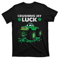 s St Patricks Day Boys s Crushing My Luck Monster Truck T-Shirt