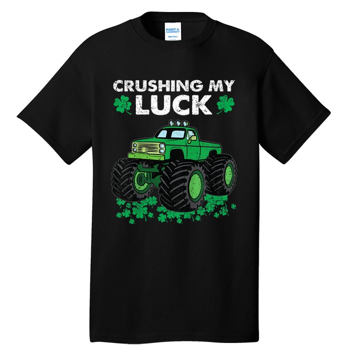 s St Patricks Day Boys s Crushing My Luck Monster Truck Tall T-Shirt