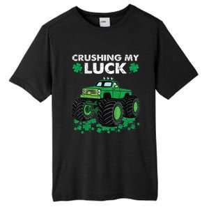 s St Patricks Day Boys s Crushing My Luck Monster Truck Tall Fusion ChromaSoft Performance T-Shirt