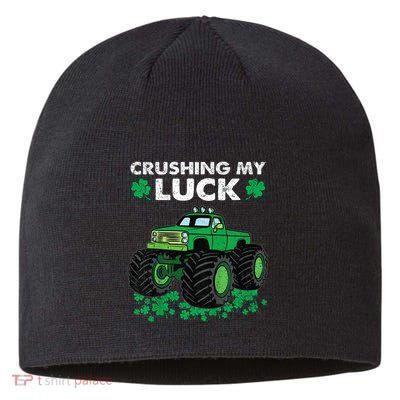 s St Patricks Day Boys s Crushing My Luck Monster Truck Sustainable Beanie