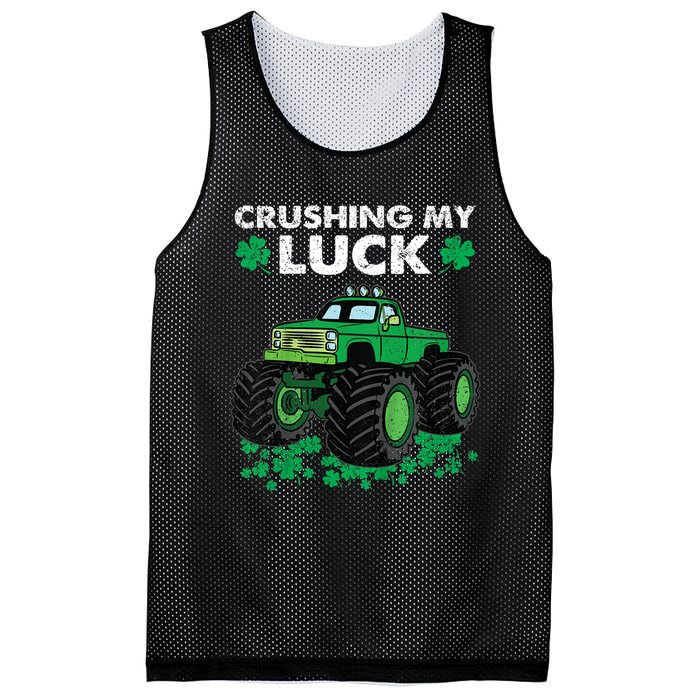 s St Patricks Day Boys s Crushing My Luck Monster Truck Mesh Reversible Basketball Jersey Tank