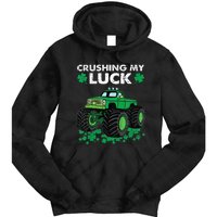 s St Patricks Day Boys s Crushing My Luck Monster Truck Tie Dye Hoodie