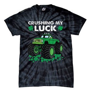 s St Patricks Day Boys s Crushing My Luck Monster Truck Tie-Dye T-Shirt