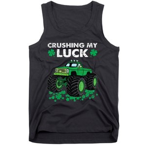 s St Patricks Day Boys s Crushing My Luck Monster Truck Tank Top