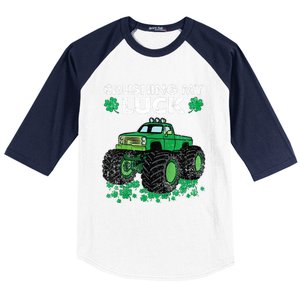 s St Patricks Day Boys s Crushing My Luck Monster Truck Baseball Sleeve Shirt