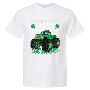 s St Patricks Day Boys s Crushing My Luck Monster Truck Garment-Dyed Heavyweight T-Shirt