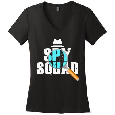 Spy Squad Police Crime Investigator Private Detective Team Women's V-Neck T-Shirt