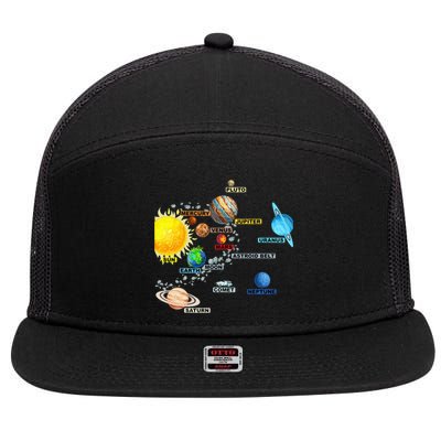 Solar System Planets Astronomy Space Science 7 Panel Mesh Trucker Snapback Hat