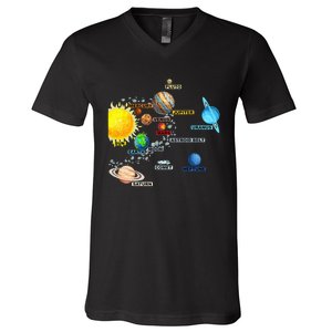 Solar System Planets Astronomy Space Science V-Neck T-Shirt