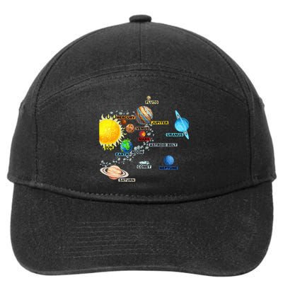 Solar System Planets Astronomy Space Science 7-Panel Snapback Hat