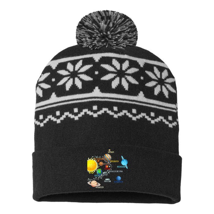 Solar System Planets Astronomy Space Science USA-Made Snowflake Beanie