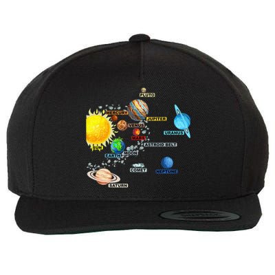 Solar System Planets Astronomy Space Science Wool Snapback Cap