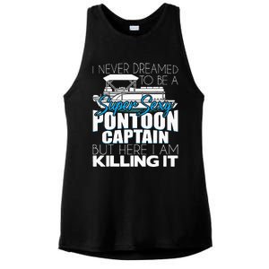 Super Sexy Pontoon Captain Funny Pontoon Boat Pontooning Ladies PosiCharge Tri-Blend Wicking Tank