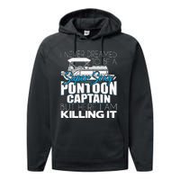 Super Sexy Pontoon Captain Funny Pontoon Boat Pontooning Performance Fleece Hoodie