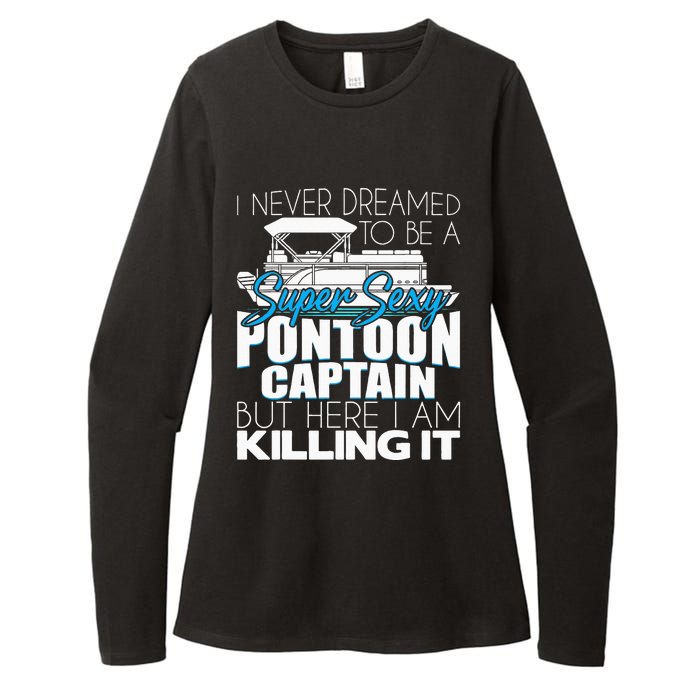 Super Sexy Pontoon Captain Funny Pontoon Boat Pontooning Womens CVC Long Sleeve Shirt