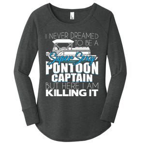 Super Sexy Pontoon Captain Funny Pontoon Boat Pontooning Women's Perfect Tri Tunic Long Sleeve Shirt