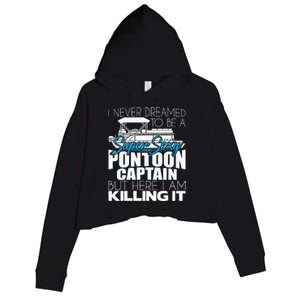 Super Sexy Pontoon Captain Funny Pontoon Boat Pontooning Crop Fleece Hoodie