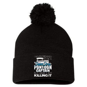 Super Sexy Pontoon Captain Funny Pontoon Boat Pontooning Pom Pom 12in Knit Beanie