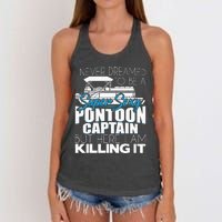 Super Sexy Pontoon Captain Funny Pontoon Boat Pontooning Women's Knotted Racerback Tank