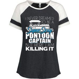 Super Sexy Pontoon Captain Funny Pontoon Boat Pontooning Enza Ladies Jersey Colorblock Tee