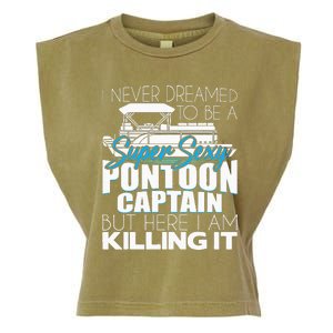 Super Sexy Pontoon Captain Funny Pontoon Boat Pontooning Garment-Dyed Women's Muscle Tee