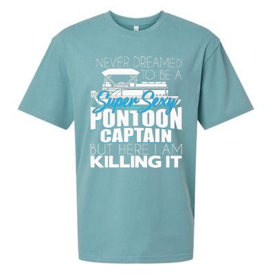 Super Sexy Pontoon Captain Funny Pontoon Boat Pontooning Sueded Cloud Jersey T-Shirt