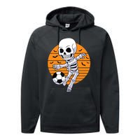 Skeleton Soccer Player Boy Funny Halloween Performance Fleece Hoodie