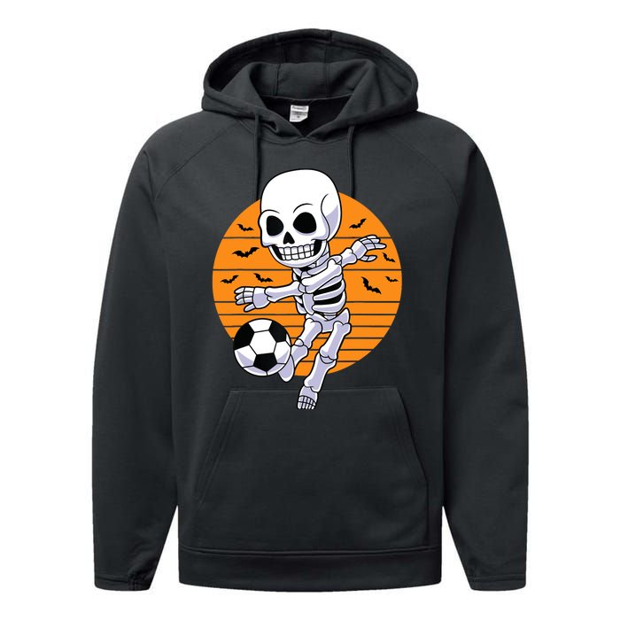 Skeleton Soccer Player Boy Funny Halloween Performance Fleece Hoodie