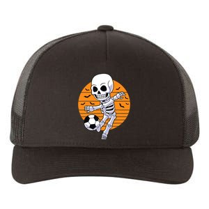 Skeleton Soccer Player Boy Funny Halloween Yupoong Adult 5-Panel Trucker Hat