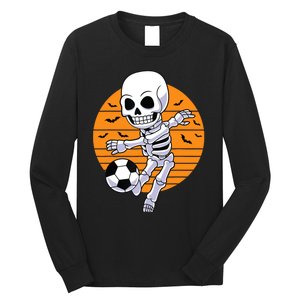 Skeleton Soccer Player Boy Funny Halloween Long Sleeve Shirt