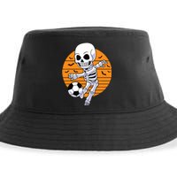 Skeleton Soccer Player Boy Funny Halloween Sustainable Bucket Hat