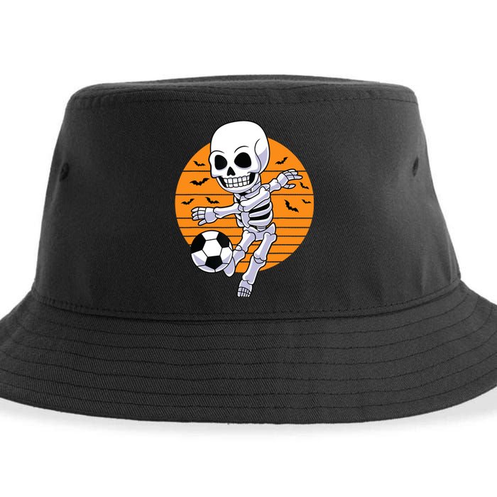 Skeleton Soccer Player Boy Funny Halloween Sustainable Bucket Hat