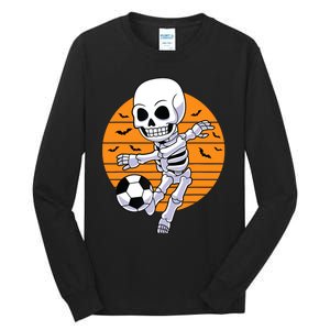 Skeleton Soccer Player Boy Funny Halloween Tall Long Sleeve T-Shirt