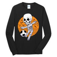 Skeleton Soccer Player Boy Funny Halloween Tall Long Sleeve T-Shirt