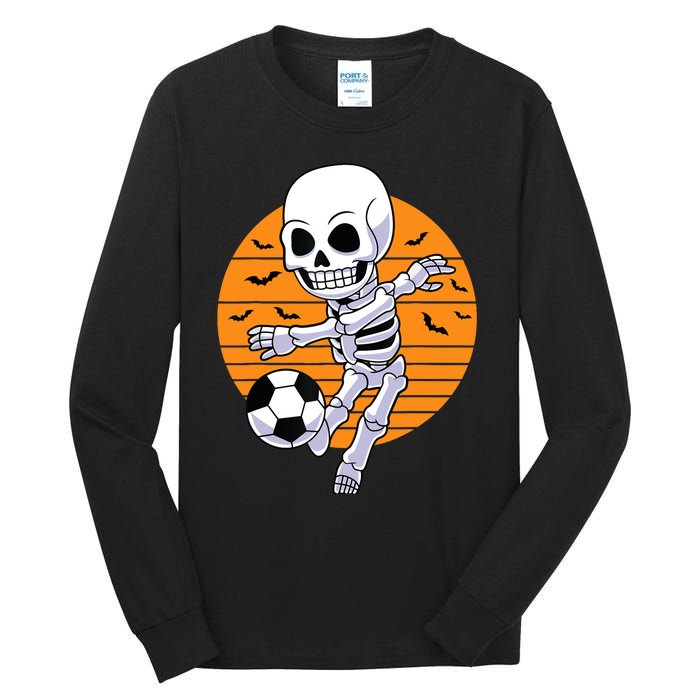 Skeleton Soccer Player Boy Funny Halloween Tall Long Sleeve T-Shirt