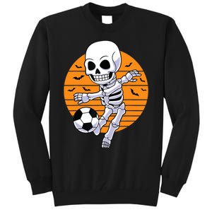 Skeleton Soccer Player Boy Funny Halloween Tall Sweatshirt