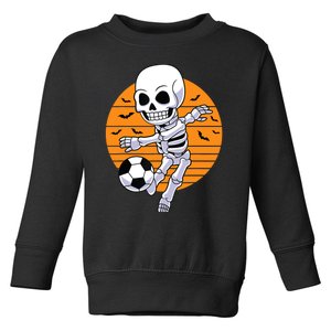 Skeleton Soccer Player Boy Funny Halloween Toddler Sweatshirt