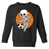 Skeleton Soccer Player Boy Funny Halloween Toddler Sweatshirt