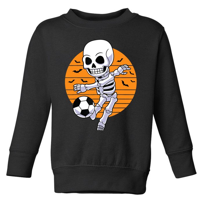 Skeleton Soccer Player Boy Funny Halloween Toddler Sweatshirt