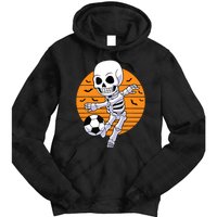 Skeleton Soccer Player Boy Funny Halloween Tie Dye Hoodie